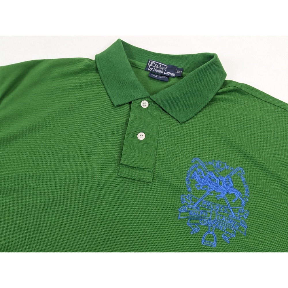 Polo Ralph Lauren Mens 3XL Green International Challenge Cup Polo Embroidered